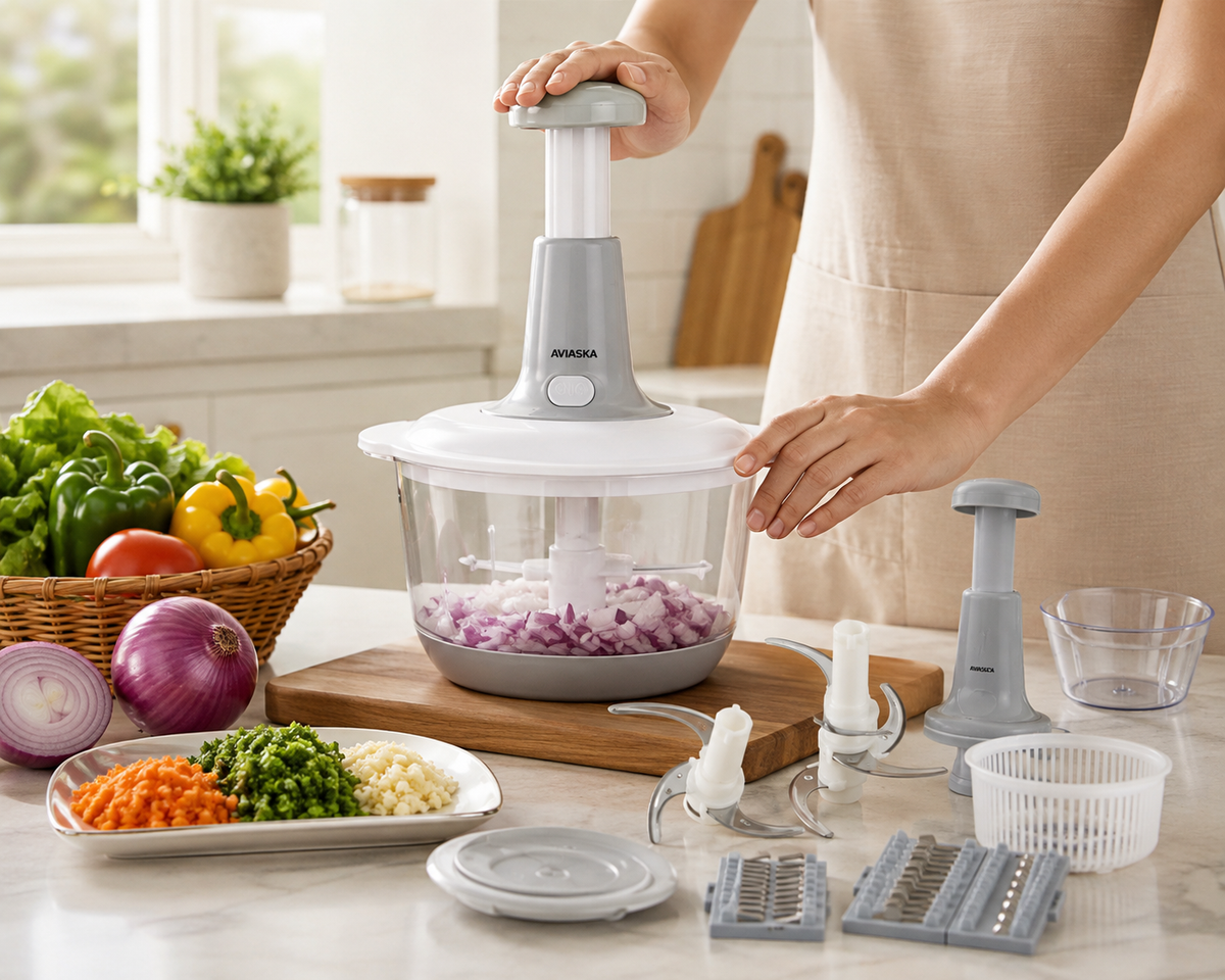 KitchMora Press & Chop – Manual Vegetable Chopper