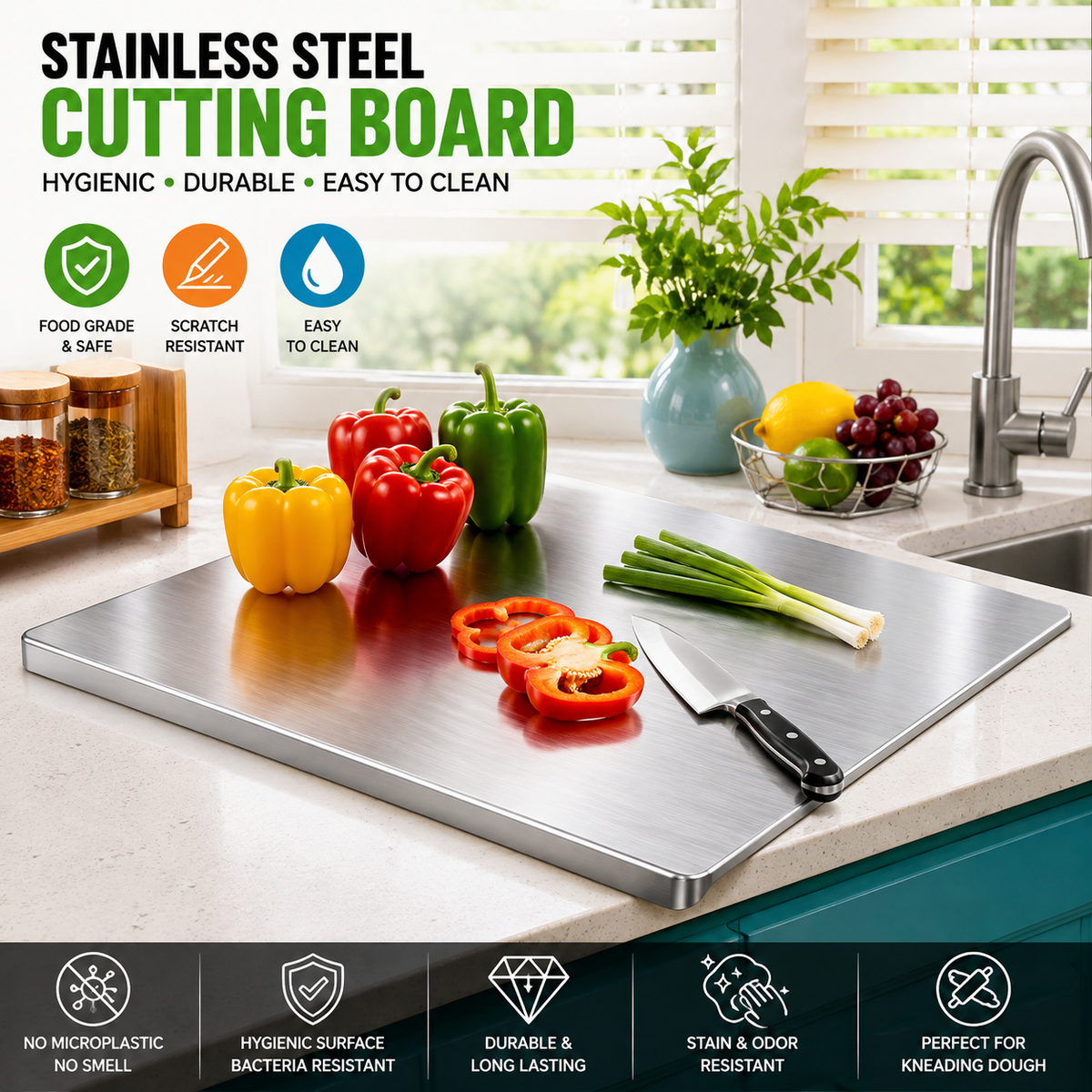 Chop Master- Stainless Steel Cutting Board
