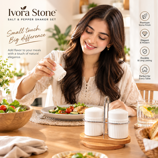 Calista Stone-Salt & Pepper Set